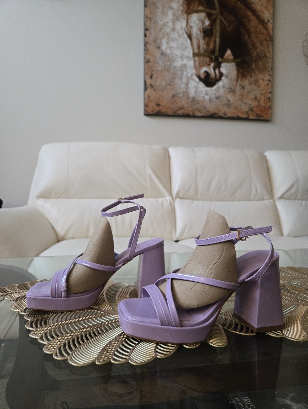 ALDO Lavender Platform Sandals With Block Heels